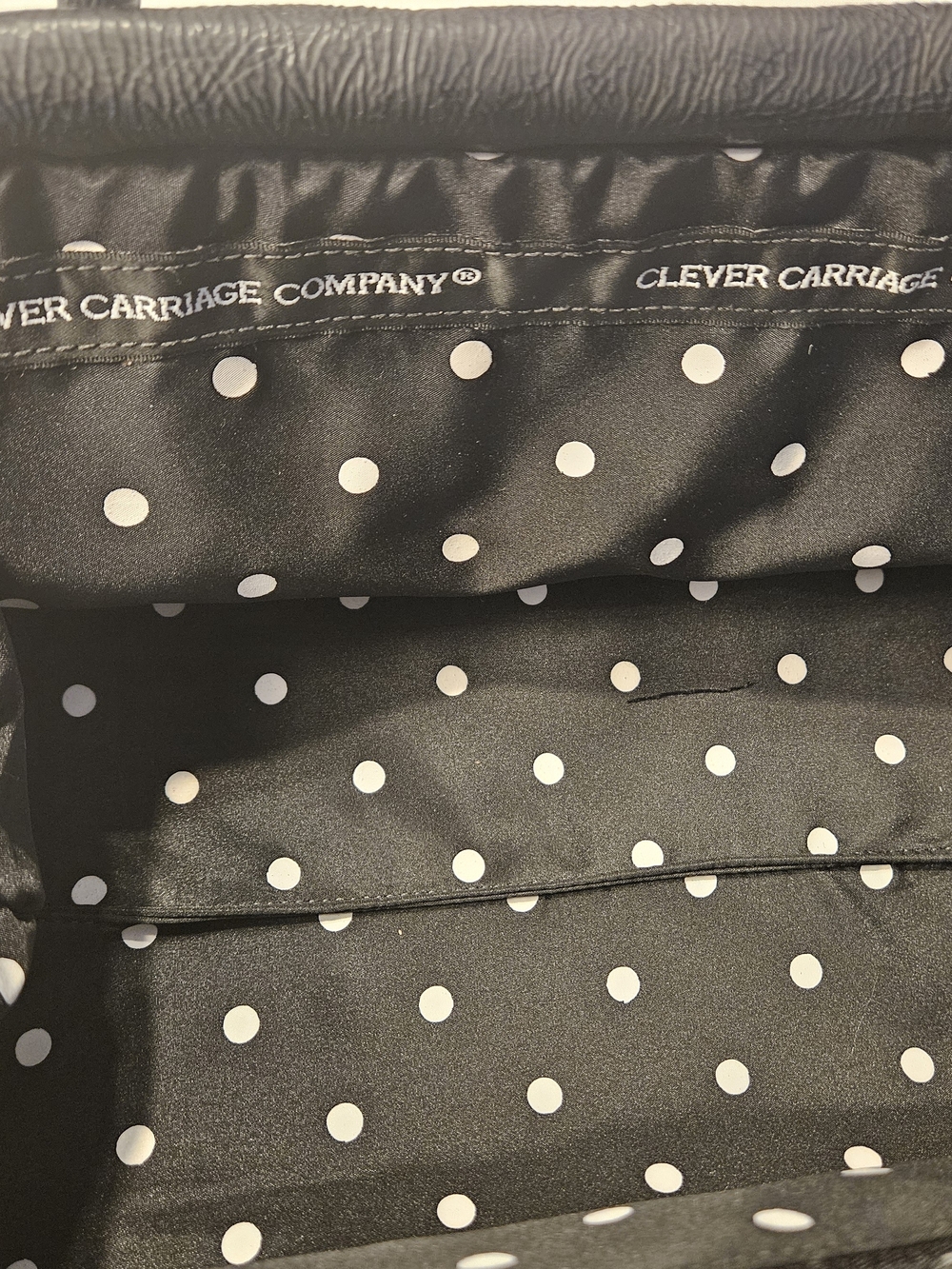 Clever Carriage Calf Hair Black & White Houndstooth Satchel with Black Trim - Picture 11 of 16